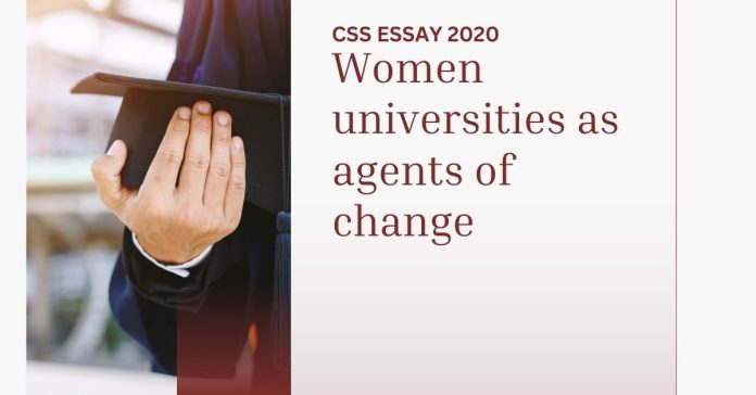 Women Universities as agents of change